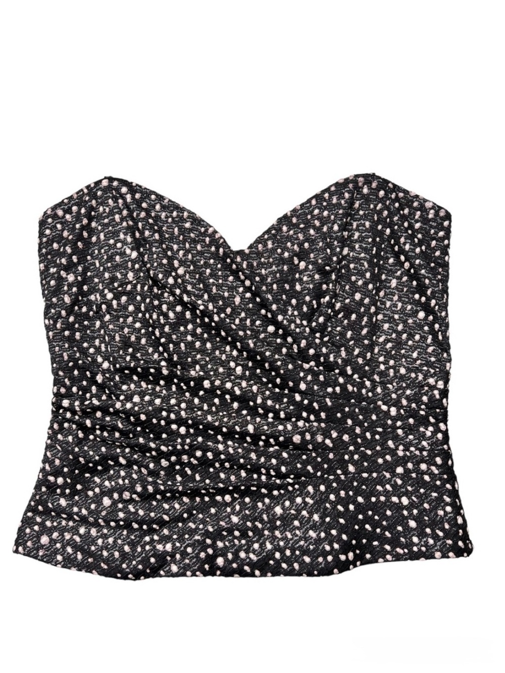 Veronique Young Black Textured Corset Bustier Top Size 4